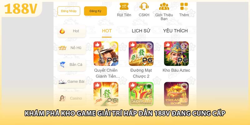 Khám phá kho game giải trí hấp dẫn 188V đang cung cấp